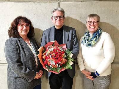 Synodalvorstand Ralf Daum mit den Stellvertreterinnen Ute Micke und Petra Herr