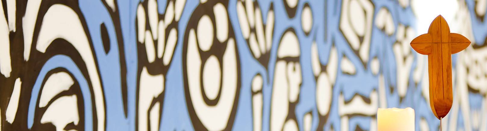 Bild vom sanctclara-Kreuz im Raum der Stille