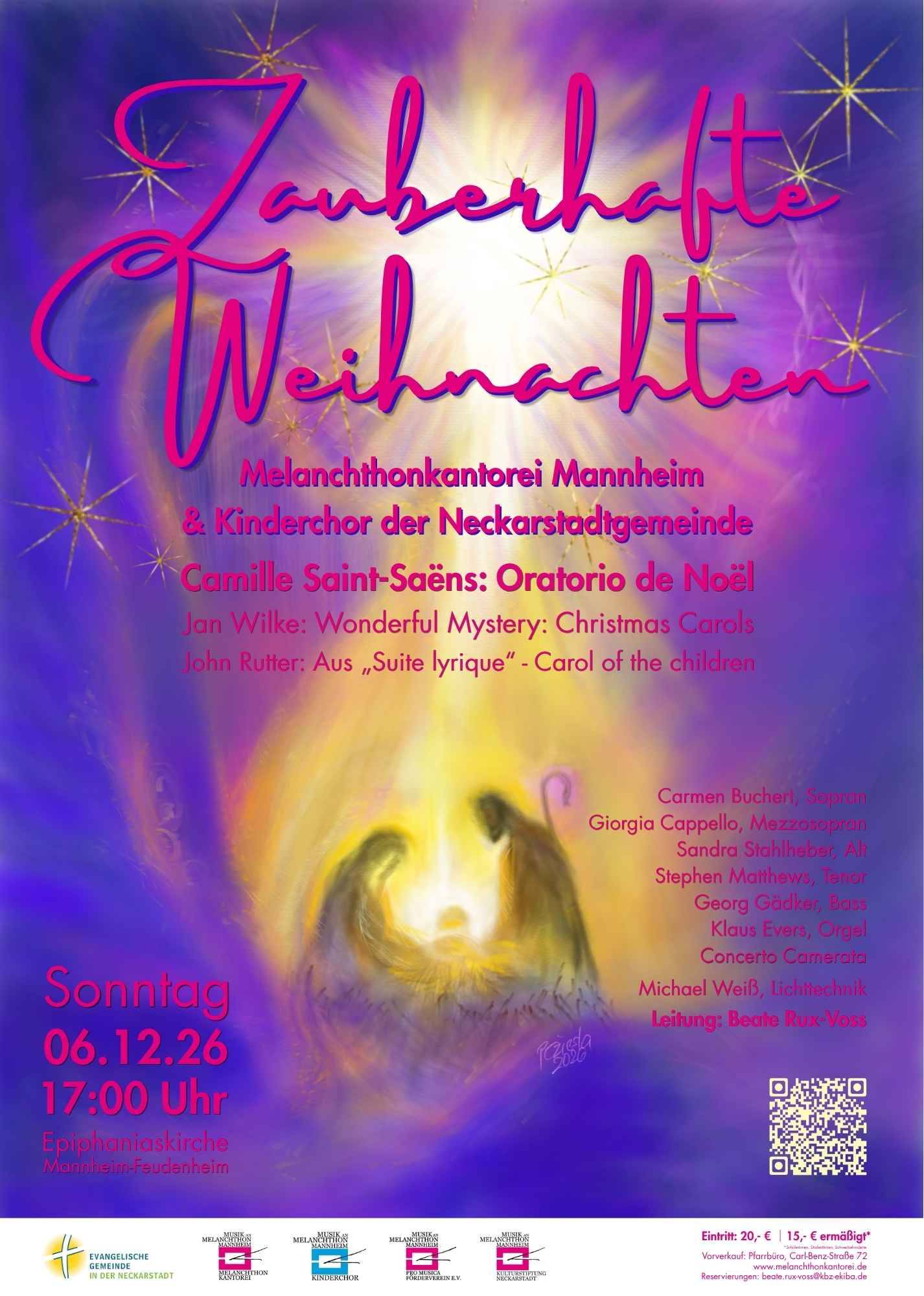 Quelle: EGidN Katrin Werry Plakat zum Konzert der Kantorei am 6.12.2026 mit dem Titel Zauberhafte Weihnachten
