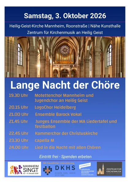 Programm für die Lange Nacht der Chöre