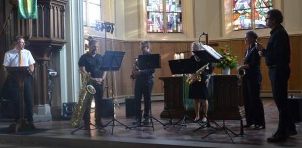 Das Sxophonquintett Heidelsax spielt in der Erlöserkirche